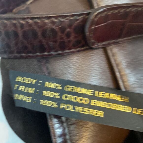 Vintage 100% Leather Purse with Silver Gold Western Style Buckle - Picture 10 of 16